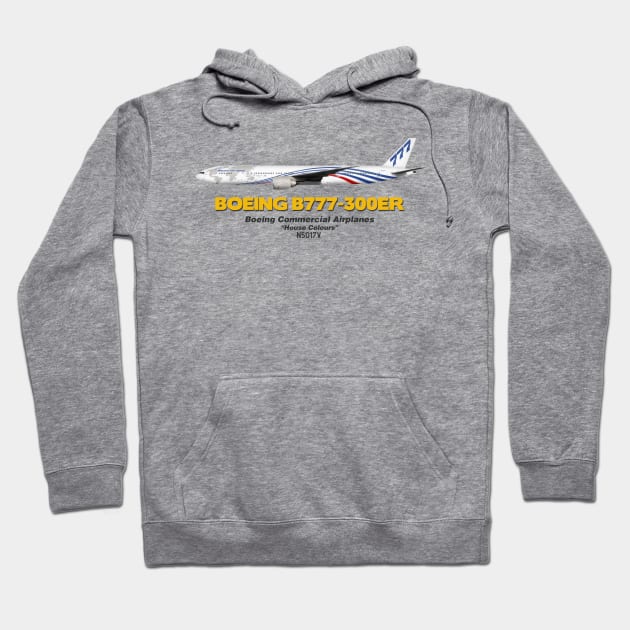 Boeing B777-300ER - Boeing "House Colours" Hoodie by TheArtofFlying